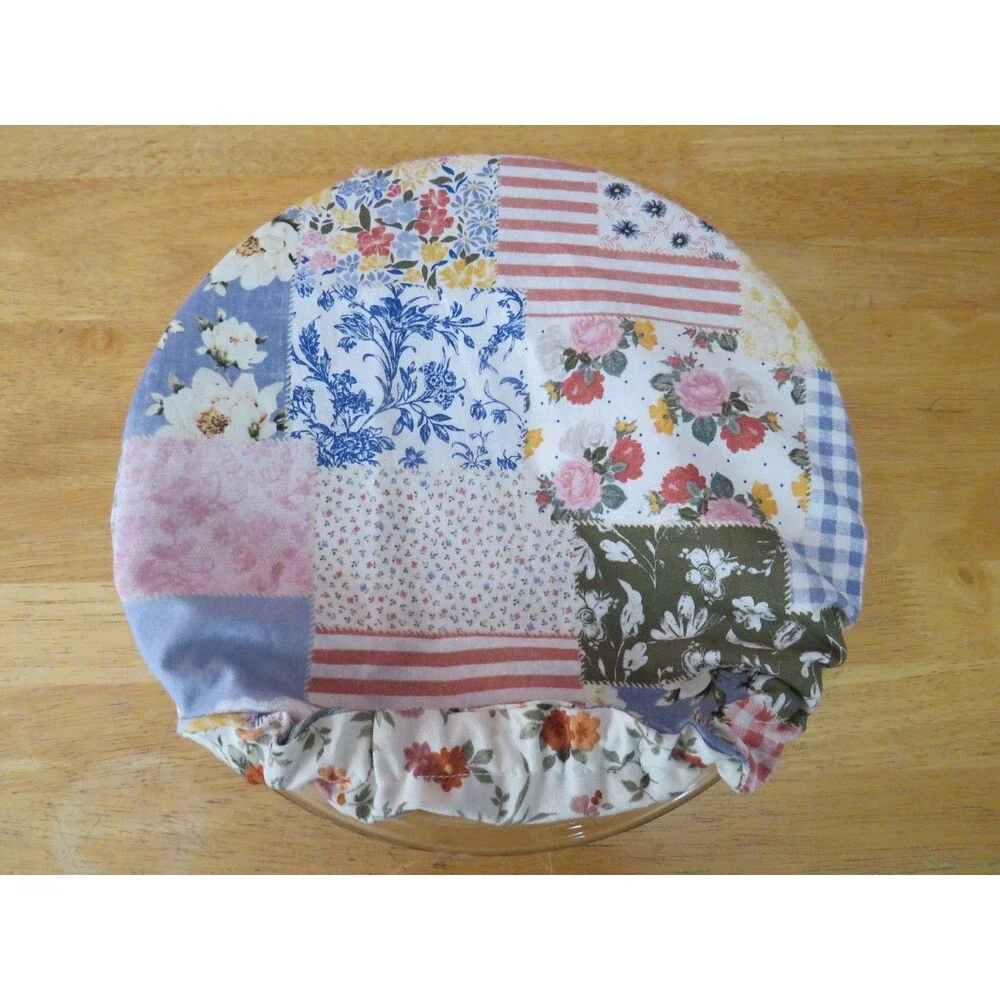 Kitchenaid Bowl Cover, Reversible Boho Patchwork and Floral Dish Cover, 4.5 QUAR